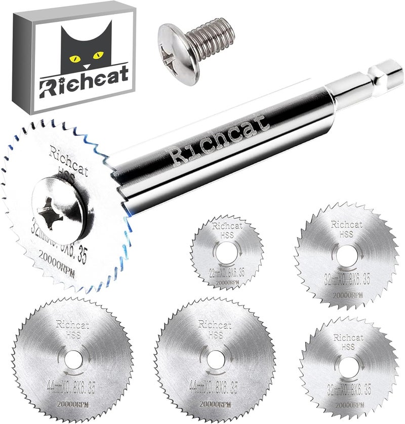 Richcat PVC Pipe Inside Cutter,Inside Pipe Cutter,Internal Plastic Pipe Cutter,Plumbing Internal Plastic ABS Pipe Cutter Set,1/4" Hex Shank,High Speed Steel, for Plastic/PVC/Wood/Soft Metal - Image 1